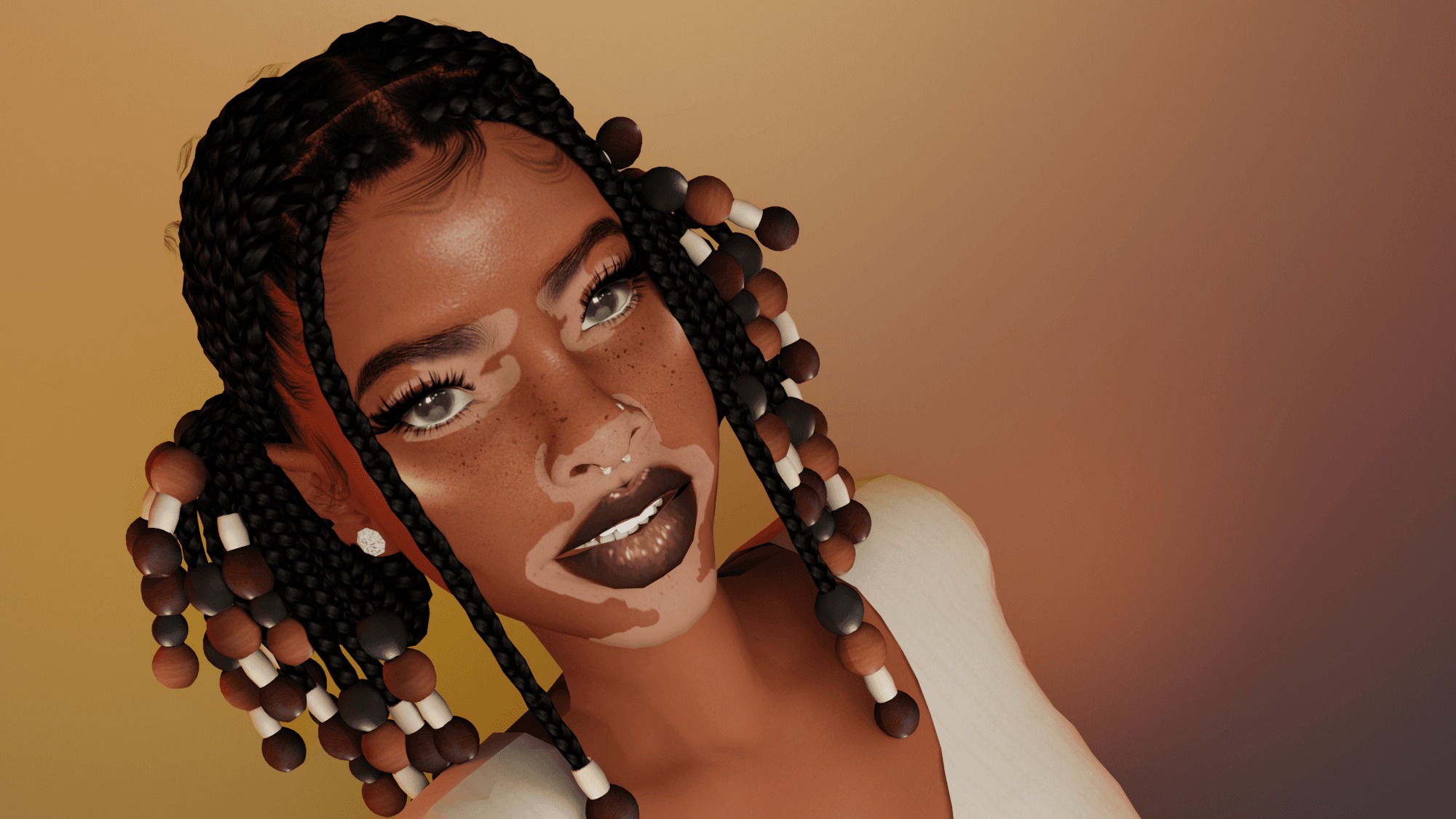 Black Girl With Braids Cartoon
