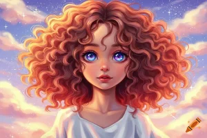 Cartoon Girl With Brown Hair