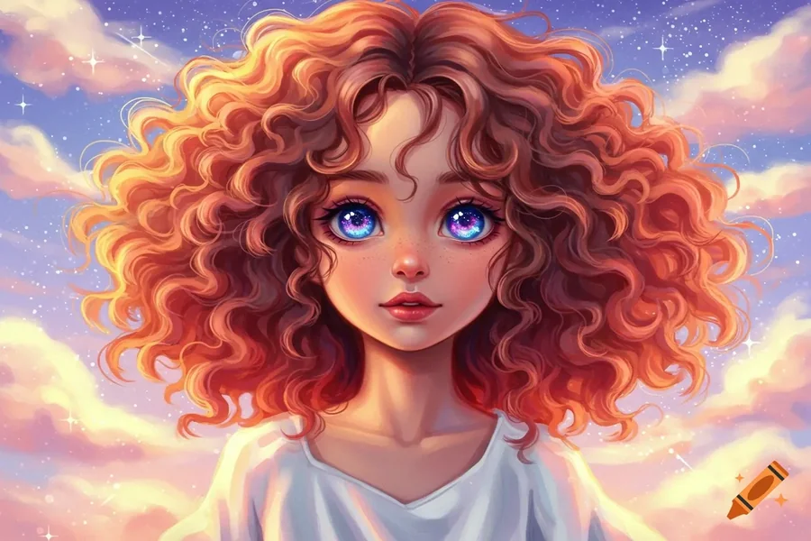 Cartoon Girl With Brown Hair