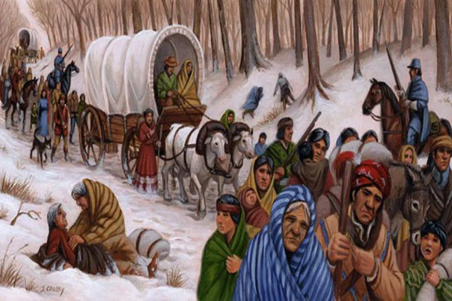 Trail of Tears Political Cartoon