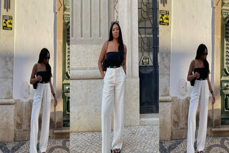 white linen pants outfits