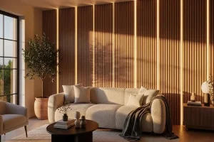 How to Use Slatted Wall Panels to Create a Feature Wall in Your Living Room